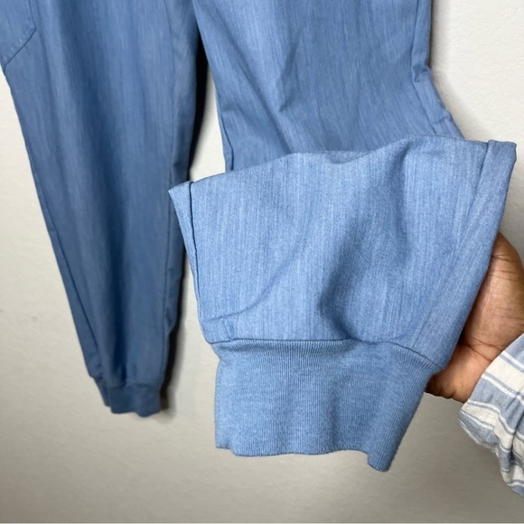 Figs Women Pants XXL High Waisted Zamora Jogger Scrubs Doctor Nurse Blue Gray - Picture 10 of 13